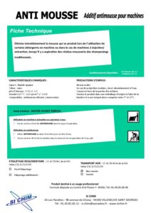 Produit Sa Chim – Fiche Technique - ANTIMOUSSE