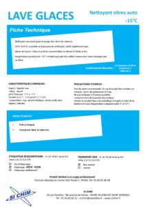 Produit Sa Chim – Fiche Technique - LAVE GLACES