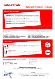 Produit Sa Chim – Fiche Technique - SANI-CLEAN