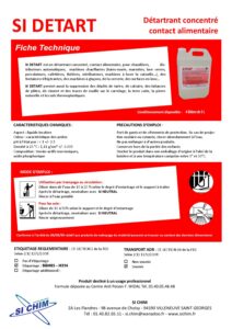 Produit Sa Chim – Fiche Technique - SI DETART