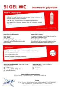 Produit Sa Chim – Fiche Technique - SI GEL WC