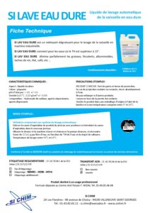 Produit Sa Chim – Fiche Technique - SI LAV EAU DURE
