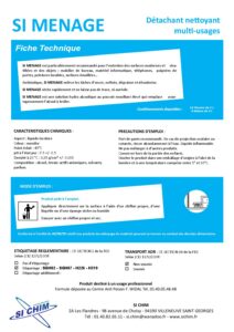 Produit Sa Chim – Fiche Technique - SI MENAGE