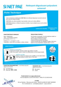 Produit Sa Chim – Fiche Technique - SI NET PAE