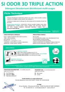 Produit Sa Chim – Fiche Technique - SI ODOR 3D TRIPLE ACTION