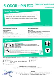Produit Sa Chim – Fiche Technique - SI ODOR + PIN ECO
