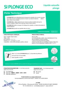 Produit Sa Chim – Fiche Technique - SI PLONGE ECO