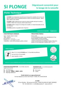Produit Sa Chim – Fiche Technique - SI PLONGE