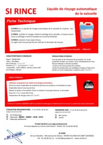 Produit Sa Chim – Fiche Technique - SI RINCE