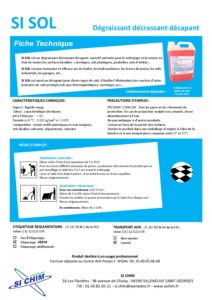 Produit Sa Chim – Fiche Technique - SI SOL