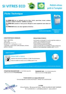 Produit Sa Chim – Fiche Technique - SI VITRES ECO SANS PICTO