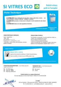 Produit Sa Chim – Fiche Technique - SI VITRES ECO
