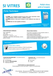 Produit Sa Chim – Fiche Technique - SI VITRES