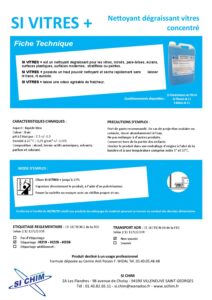 Produit Sa Chim – Fiche Technique - SI VITRES +