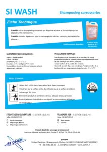 Produit Sa Chim – Fiche Technique - SI WASH