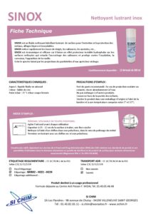 Produit Sa Chim – Fiche Technique - SINOX